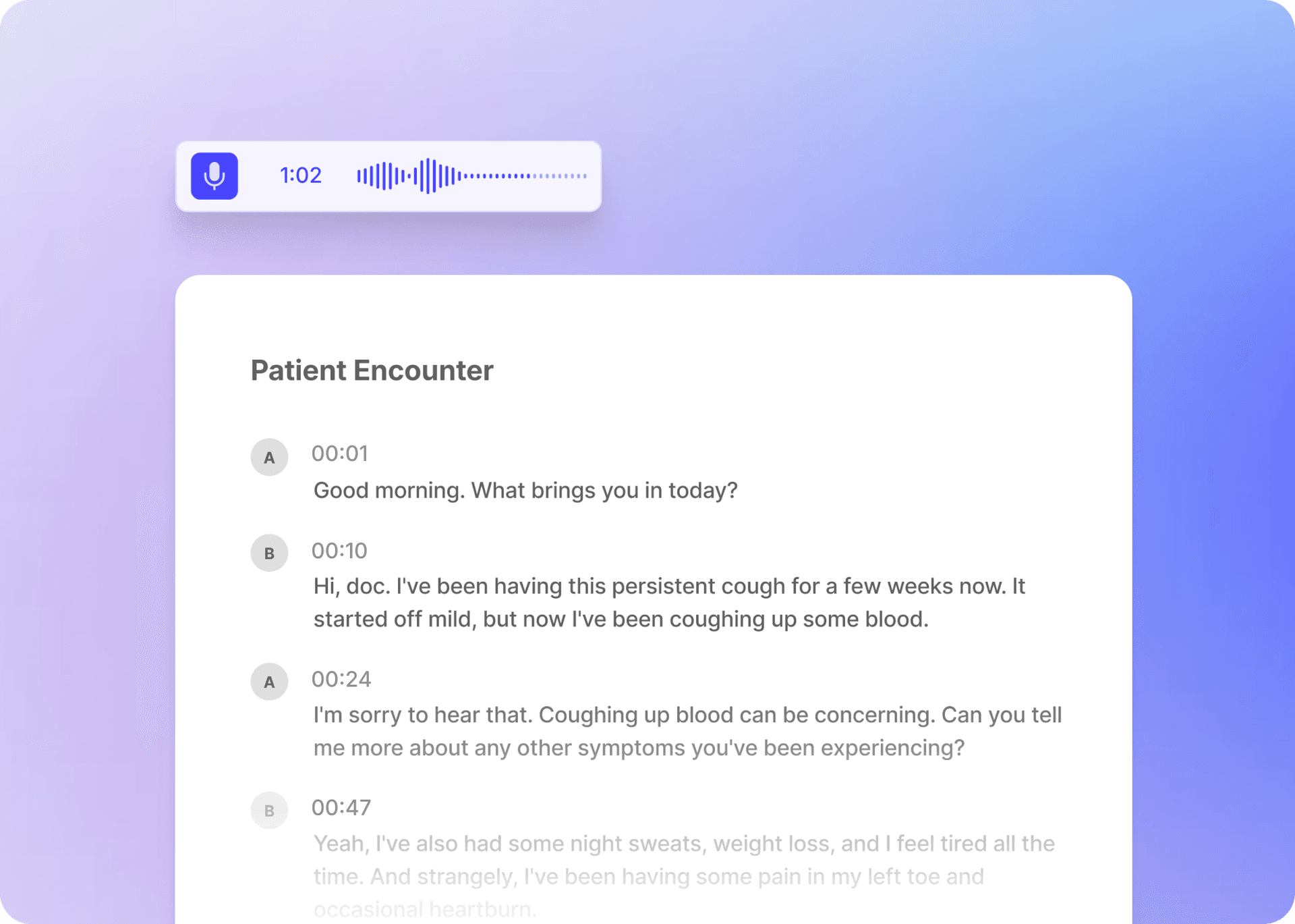 Ambient Scribe product interface